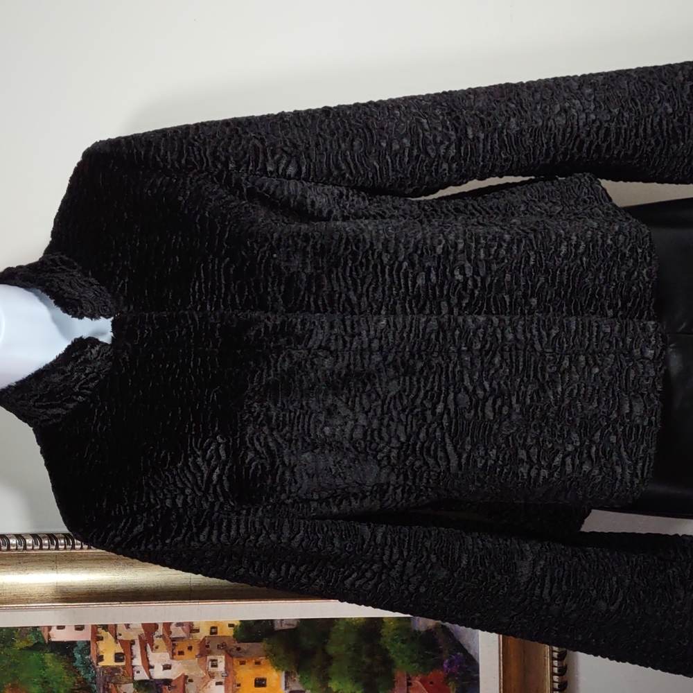 Intuitions Black Textured Velvet Jacket
